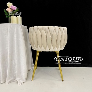 Chaises de mariage modernes de luxe rembourrées en velours or <span class=keywords><strong>champagne</strong></span> haut de gamme pour les événements royaux, les hôtels, les restaurants et les villas - Product Image 4