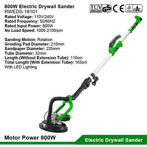 Lijadora Eléctrica de Pared de 800W, Herramienta Industrial para Pulir Superficies de Pared, Lijadora de Pared con Luz LED y Barra Extensible - Product Image 2