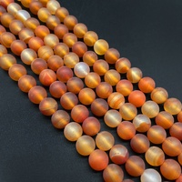 Perles en pierre naturelle mate orange cornaline pour la fabrication de bijoux, perles rondes en agate orange de 10 mm
