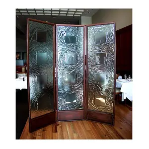 Panel kaca mencair panas besar untuk layar lipat dengan motif kustom kaca tempered bangunan laminasi backsplash untuk dijual di dapur
