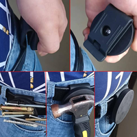 Support magnétique à dégagement rapide en néodyme recouvert de caoutchouc pour ceinture, pince de fixation pour accessoires en fer, clip de ceinture