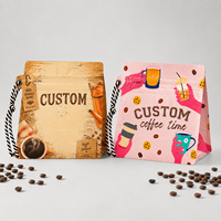 Sac à café personnalisé sur mesure de 1 kg à fond plat, haute barrière pour emballage de café doublé d'aluminium, pochette à valve refermable unique