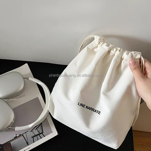 Tùy Chỉnh Cotton Tự Nhiên Muslin Dây Kéo Túi Cotton Mỏng Cho Đồ Trang Sức Túi Xách Giày Bụi Vải Mỹ Phẩm Quà Tặng Bao Bì Pouch Logo - Product Image 2