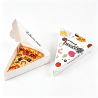 Boîte à pizza triangulaire personnalisée imprimée, en carton blanc, pour emporter, emballage individuel pour une seule part de pizza, vente en gros, logo personnalisé
