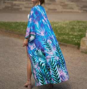 Albornoz turco estampado de 10 colores con cinturón, tipo kimono de playa, talla única - Product Image 6