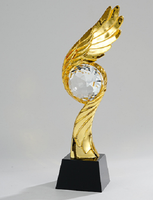 Nouveau trophée en cristal haut de gamme avec plumes, trophée honorifique de haute qualité, décoration artisanale pour la maison et le meuble à vin
