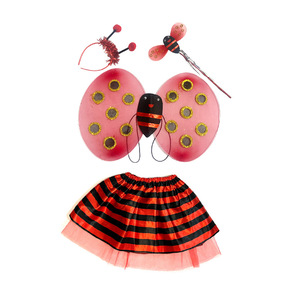 Abbigliamento per Spettacoli per Bambini, Set Gonna da Danza a Tre o Quattro Pezzi con Motivi Ape e Coccinella, in Plastica - Product Image 6