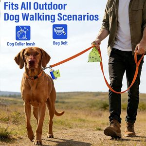 Porte-sacs à déjections canines Huamaohengchun amélioré en aluminium pour laisses, support durable et étanche pour déchets d'animaux avec mousqueton (vert) - Product Image 4