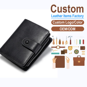 กระเป๋าสตางค์หนังแท้เคลือบแว็กซ์แบบสั้นสำหรับผู้ชาย สลักชื่อได้ตามต้องการ กระเป๋าสตางค์มินิมอลสำหรับผู้ชาย สไตล์วินเทจลำลอง พร้อมที่หนีบเงินและช่องใส่บัตร - Product Image 1