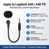 Microphone de remplacement pour casque de jeu Astro A40/A40 TR, compatible avec PS5, PS4, Xbox One, PC, Mac, téléphone