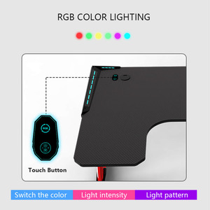 Tables de jeu bon marché d'usine <span class=keywords><strong>Pc</strong></span> bureau RGB Led lumière réglable ordinateur Gamer Table de sport électronique avec porte-gobelet - Product Image 3