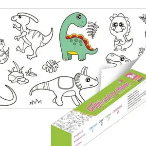 Niños Dibujo Rollo de papel para colorear Pintura de bricolaje Pintura de papel Dinosaurios para chico