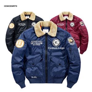 Custom Ma1 Flight Blank Bomberjacks Groothandel Heren Lamsbont Kraag Utility Piloot Cargo Puffer Jas Vluchtjassen Bomber - Product Image 1