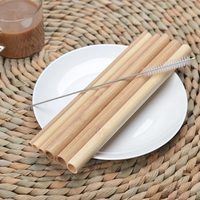 Paille de bambou durable Paille en fibre de bambou réutilisable biodégradable Paille personnalisée avec logo