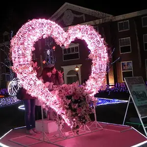 Новый дизайн, осветительное сердце, украшение ко Дню Святого Валентина для торгового центра