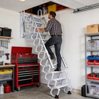 Échelle pliable, échelle télescopique, échelle escamotable à hauteur réglable, échelle de grenier, échelle de loft, antidérapante, robuste, gain de place