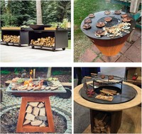 Prix d'usine – Barbecue en acier Corten sur mesure, foyer extérieur en acier Corten effet rouillé pour brûler du bois, vente en gros OEM pour jardin
