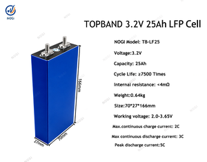 Cellule de batterie prismatique LiFePO4 3,2 V 25 Ah - Charge rapide 2C et décharge élevée 5C - Batterie rechargeable au phosphate de fer et de lithium - Product Image 3