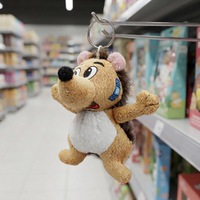 Porte-clés hérisson en peluche de petite taille (4 pouces), jouet en peluche doux avec rembourrage en polyester et coton PP