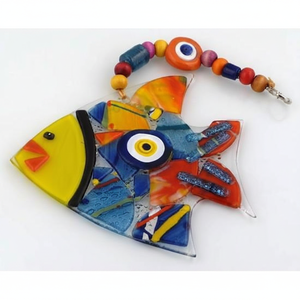 12X22 cm Vidrio Evil Eyes Decoración de pared Paneles de vidrieras - Product Image 2