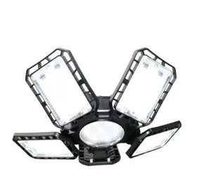 80W Iluminação Dobrável Indoor Abs Folding Lâmpada Folha Levou Luz garagem luzes Promocionais Atacado Fornecedor do Ouro