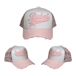Casquette <span class=keywords><strong>de</strong></span> baseball classique personnalisée à 5 panneaux, visière incurvée 100 % coton, casquette <span class=keywords><strong>de</strong></span> sport type trucker Rico the Kid X Gorras Rebel Hats Chrome - Product Image 1