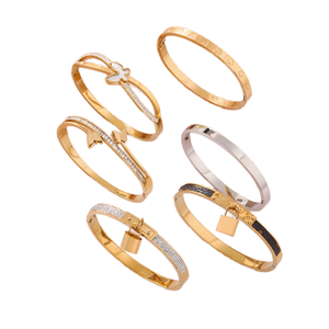 Fashion Waterproof Double Layer Stainless Steel <b>Bangle</b> <b>Bracelet</b> with Diamond Roman Numeral Style <b>Bracelet</b> - Product Image 1