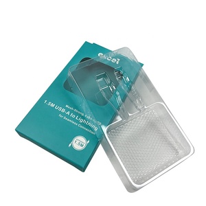 Bán buôn Thiết kế điện thoại dữ liệu cáp hộp giấy Bao bì với rõ ràng vỉ khay dữ liệu di động dòng cáp USB Loại C Bao bì hộp - Product Image 2