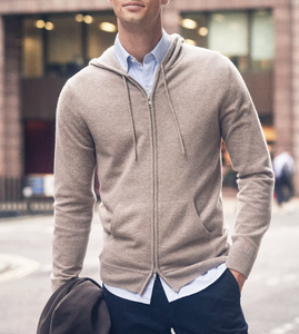 <span class=keywords><strong>Felpa</strong></span> con Cappuccio <span class=keywords><strong>Oversize</strong></span> in Lana Merino e Cashmere, Personalizzata, Sostenibile ed Ecologica, con Doppia Cerniera, per Uomo - Product Image 2