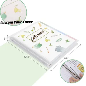 Индивидуальная пустая книга рецептов на заказ, Создайте папку для семейных рецептов с полноразмерной страницей с карточкой рецептов
