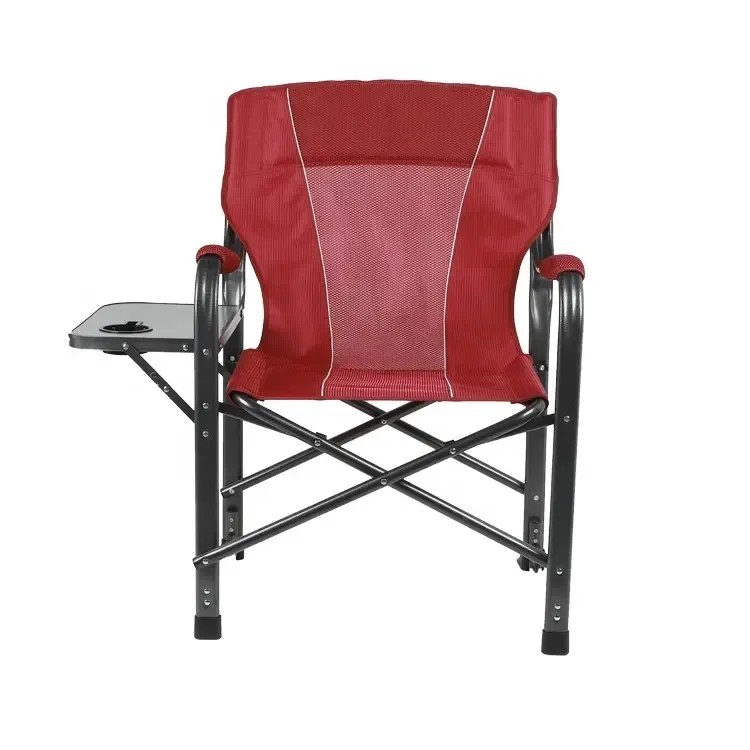 Yeni stil katlanır yönetmen koltuğu kamp balıkçılık sandalye açık taşınabilir avcılık sandalye ile yan masa