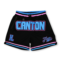 Shorts de sport brodés en gros, design personnalisé pour hommes, shorts de basket rétro