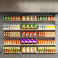 Étagères de supermarché double face en acier inoxydable blanc Kainice, légères et robustes, et présentoirs pour chocolats/biscuits, installation rapide