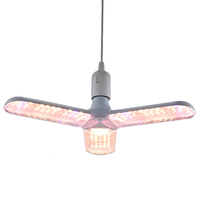 Ampoule LED E27 pour culture de plantes, pliable, en forme d'éventail, spectre complet pour plantes d'intérieur, fleurs, légumes, avec rouge lointain 730nm et UV380nm