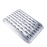 Récipient rond et rectangulaire en plastique perforé jetable de plateau de gril de BBQ de feuille d'aluminium de pp pour l'emballage de cuisson de fruit de nourriture