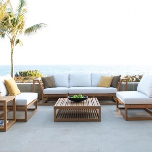 Meubles de jardin modernes, canapé de jardin en teck de haute qualité avec coussins confortables - Product Image 3
