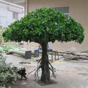 China Factory Hot Sale Height Customize Outdoor Artificial Fiberglass Plants Tree With Natural Trunk For Landscaping