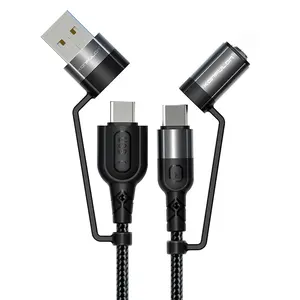Konfulon Top Selling Products 2024 Fast Charging Usb Cable PD 60W 3 In 1 Fast Charger Cord Connector Multi Usb Port Data Cable
