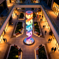 Sculpture de colonne lumineuse LED en spirale torsadée pour extérieur, en acier inoxydable 304 et acrylique, décoration paysagère