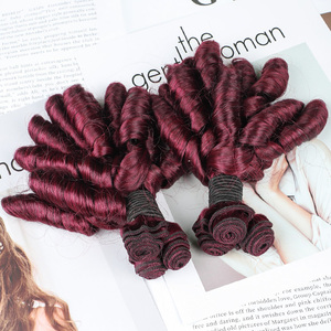 Extensiones de Cabello Humano Virgen Remy Brasileño 99J con <span class=keywords><strong>Rizos</strong></span> Elásticos Dobles de Grado 12A, Cabello Funmi, de 8 a 40 Pulgadas, Hechas a Máquina - Product Image 1