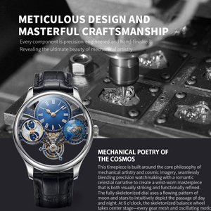Montres squelette de luxe personnalisées OEM ODM avec indicateur jour/nuit 24 heures, mouvement automatique à volant d'inertie, montre-bracelet mécanique - Product Image 2