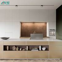 Ais Armoire Cuisine Moderne Petit Design Personnalisé Prêt à l'Emploi Petit Design Aluminium Verre Gris Pvc Armoires de Cuisine Chine