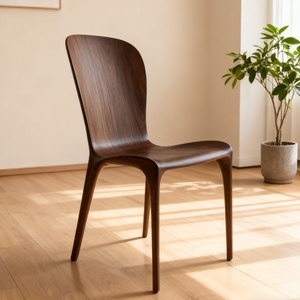 Silla de Comedor de Madera Maciza de Fresno Norteamericano, Diseño Nórdico Rústico, con Respaldo Curvo y Unión de Encaje Completo, <span class=keywords><strong>Eureka</strong></span> - Product Image 3