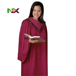 Robe de cérémonie personnalisée pour pasteur d'église chrétienne, uniforme d'hyms, col rond, 4 saisons, en polyester - Product Image 2