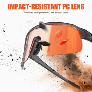 Lunettes de soleil de sport personnalisées avec monture TR90, protection UV400, miroir, coupe-vent, pour le cyclisme, la course à pied et le VTT - Product Image 3