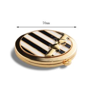 Round Cute Mini Decorative Soft Enamel Solid Bowknot Gold Metal <b>Compact</b> Makeup <b>Mirrors</b> - Product Image 6