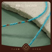 Kalung Resin Paduan Tembaga Wanita TANGPEI, Biru Persia Dream Vintage, Rantai Klavikula Berhias Manik-Manik Tetesan Air, Perhiasan Kostum Trendi
