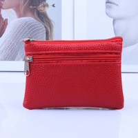Promotions Petits Portefeuilles Porte-Monnaie en Cuir PU Sacs à Argent Porte-Monnaie Colorés avec Fermeture Éclair Poche Avant pour Femmes, Dames, Filles
