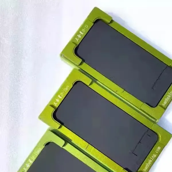 Moule vert 2 en 1 pour iphone 13/14/15 Ecran de verre OCA LCD Moule de plastification en caoutchouc Set de réparation de tapis