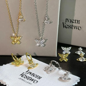 Empress Dowager Nuevo Lazo de Cristal y Diamantes Saturno Super Fairy Joyería de Lujo Estilo Fresco Chapada en Oro Claro para Mujer - Product Image 1